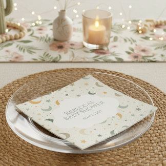 Adoptionsdusch för måne och Stars Boho Baby Pappersservett
