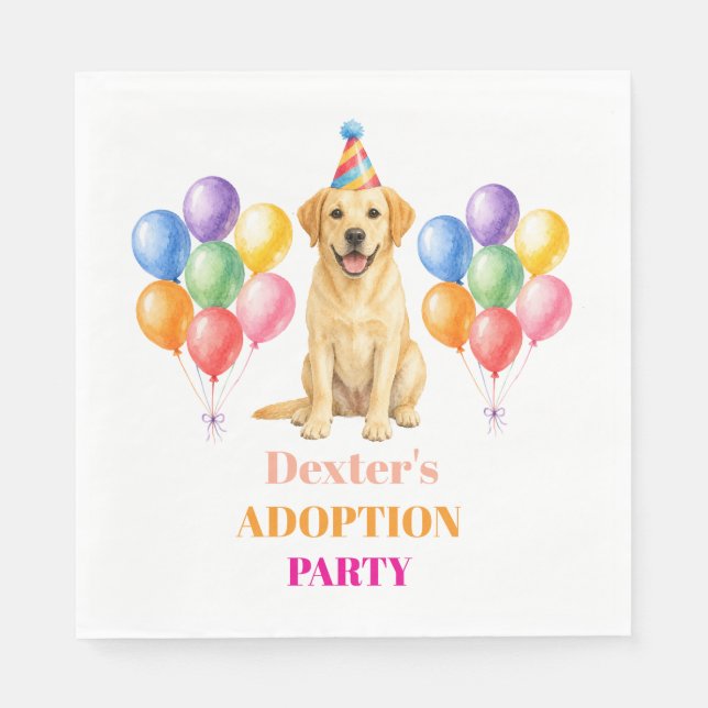 Adoptionsfest Gotcha-dagen Labrador Hund Husdjur Pappersservett (Framsidan)