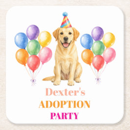 Adoptionsfest Gotcha-dagen Labrador Hund Husdjur Underlägg Papper Kvadrat