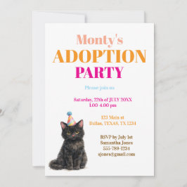 Adoptionsfest Gotcha-dagen Svart Katt Husdjur Inbjudningar