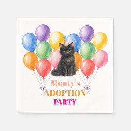 Adoptionsfest Gotcha-dagen Svart Katt Husdjur Pappersservett