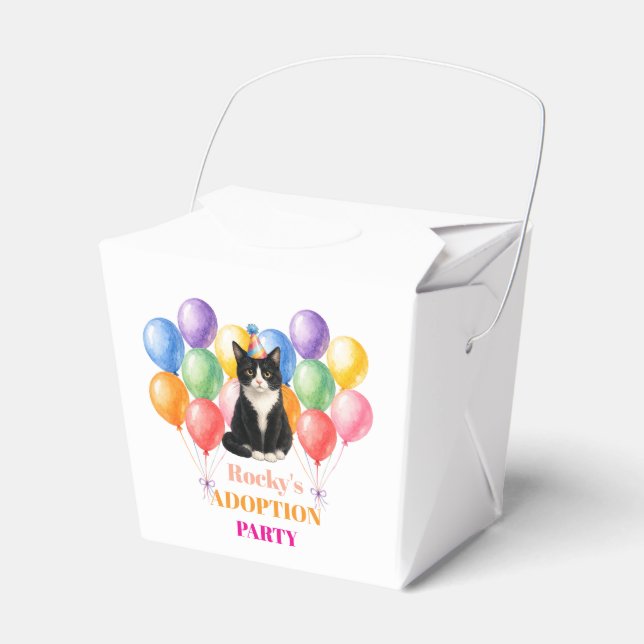 Adoptionsfest Gotcha-dagen Svartvit Katt Husdjur Presentaskar (Framsidan Sidan)