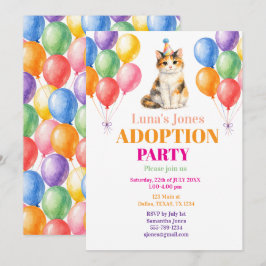 Adoptionsfest Gotcha-dagen Trikåfärgad katt Husdju Inbjudningar