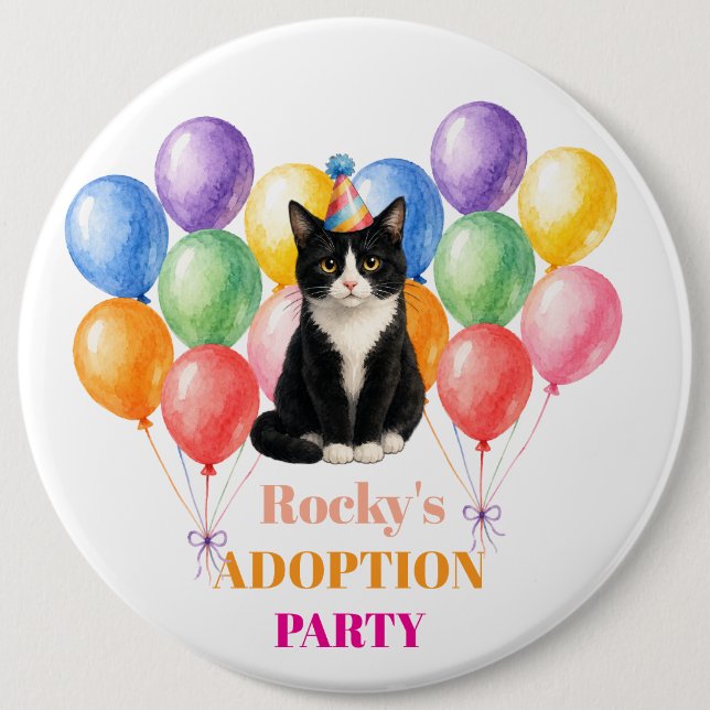 Adoptionsfest Gotcha-dagen Tuxedo Katt Djur Knapp (Framsida)