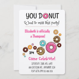 Adoptionsfest Modern Rosa Munkfest Inbjudningar