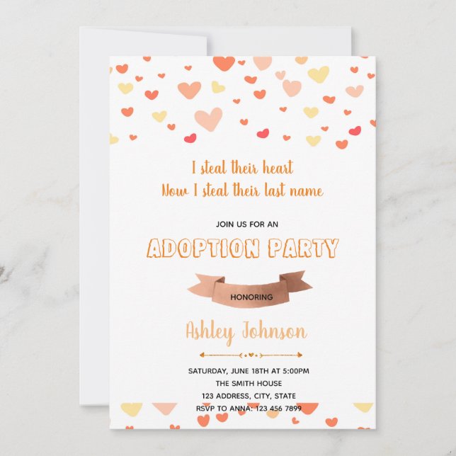 Adoptionsfestinlig inbjudan (Framsida)