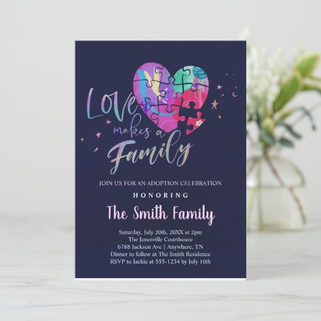 Adoptionsfirande / Baby Shower Inbjudan (Stående Fram)