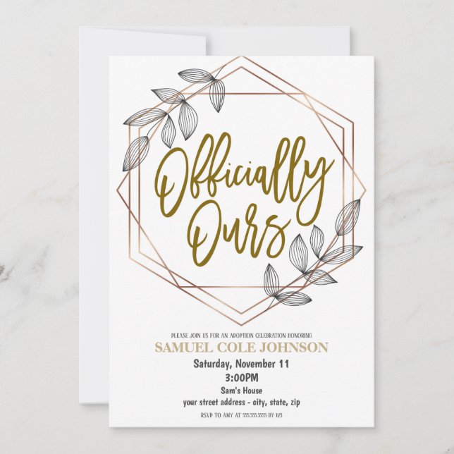 Adoptionsfirande Inbjudan (Framsida)