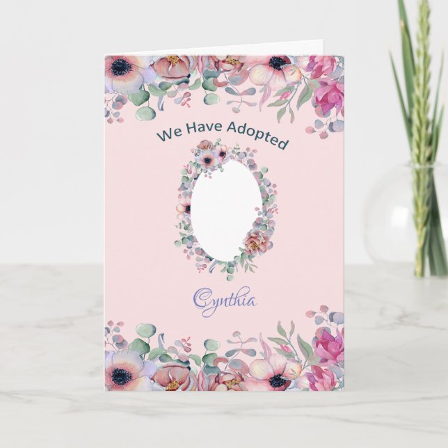 Adoptionskort Lägg till ditt foto till ny dotter Kort (Framsida)
