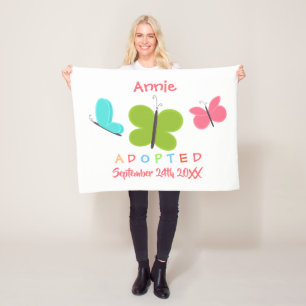 Adoptiv- fjärilsadoption - anpassningsbarnamn fleecefilt
