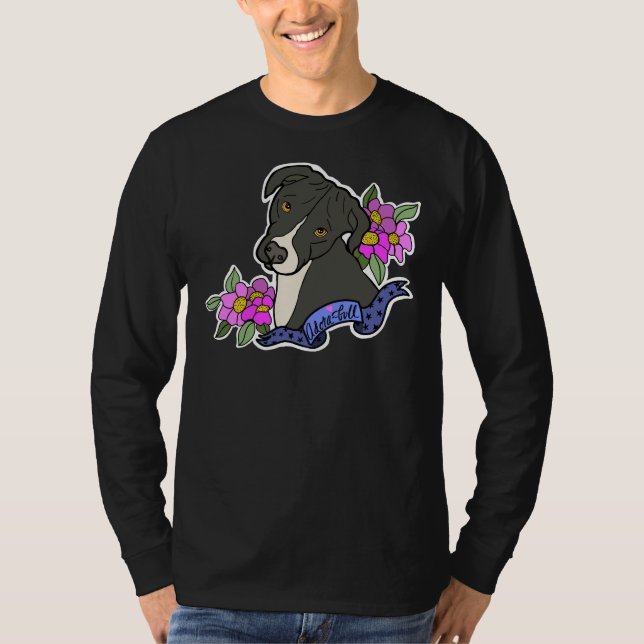 Adora Bull Pitbull och Flowers T Shirt (Framsida)