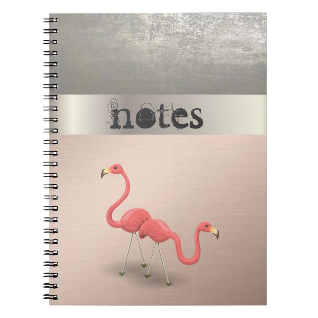 Adorabe Cute Flamingos i Kärlek-Personlig Anteckningsbok (Framsidan)