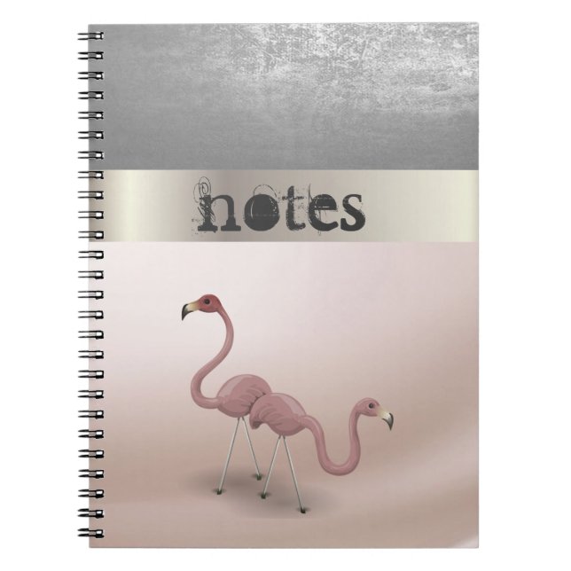 Adorabe Rosa Flamingos i Kärlek-Personlig Anteckningsbok (Framsidan)