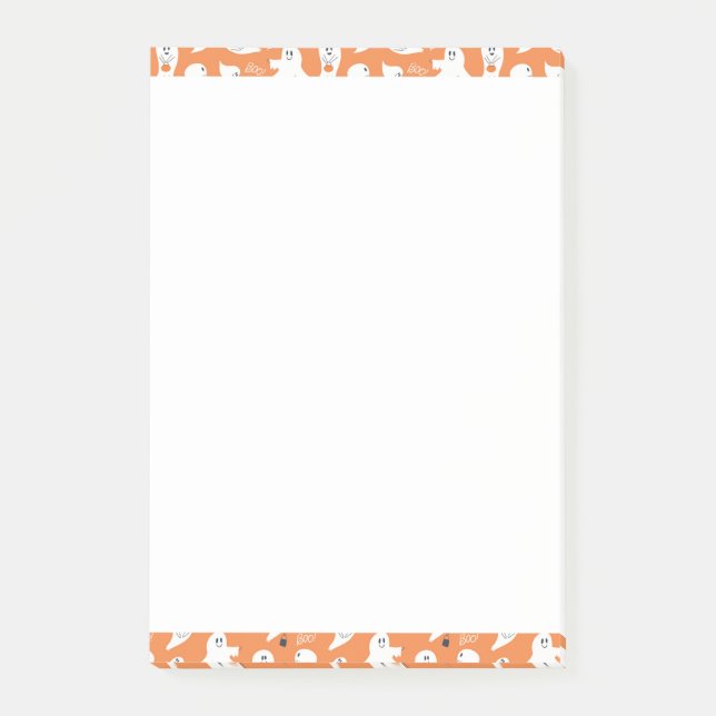 ADORABEL ORANGE OCH VITA SPÖKEN POST-IT BLOCK (Framsida)