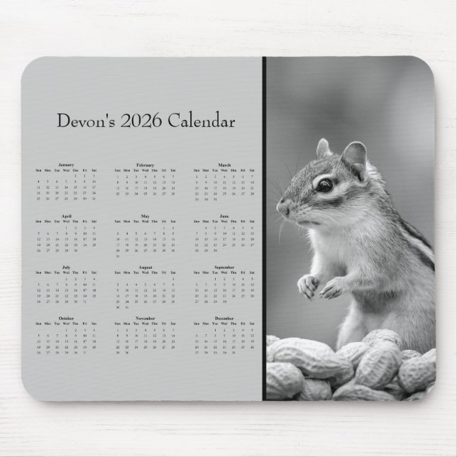 AdorablChipmunk: Customize full year 2025 calendar Musmatta (Framsidan)