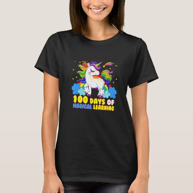 Adorable 100 Days of Magical Learning School Unico T Shirt (Framsida)