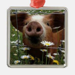 * ADORABLE and SVEET PIGLET FOR CHRISTMAS * Julgransprydnad Metall