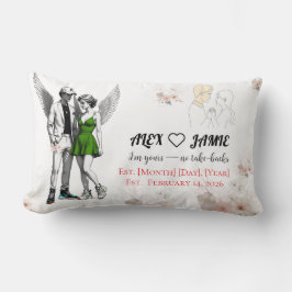 Adorable Angels Holding Hands Throw Pillow Lumbarkudde