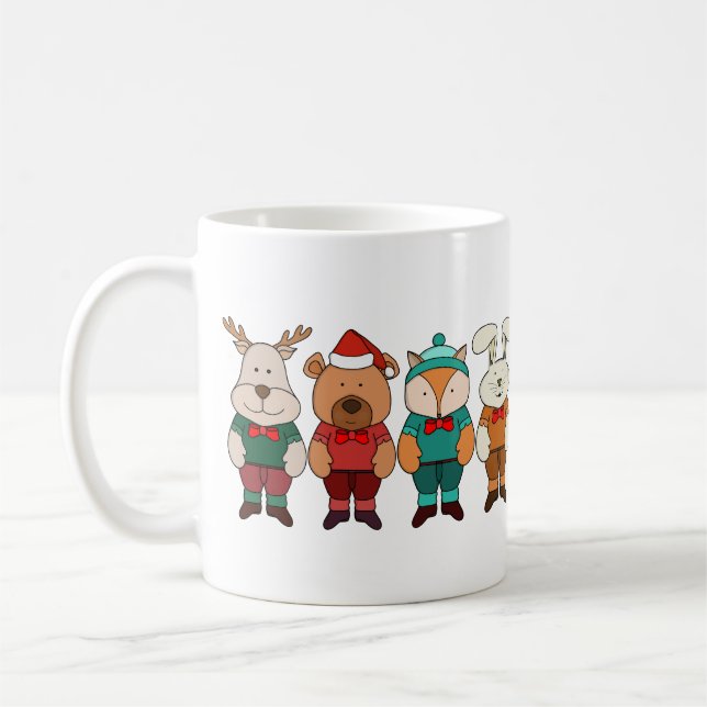 Adorable animals ready for winter kaffemugg (Vänster)