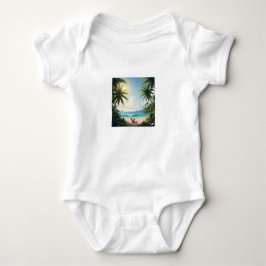 Adorable Baby Bodysuit – Elephant & Palm Trees T Shirt