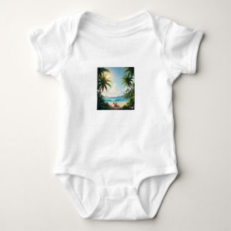 Adorable Baby Bodysuit – Elephant & Palm Trees T Shirt