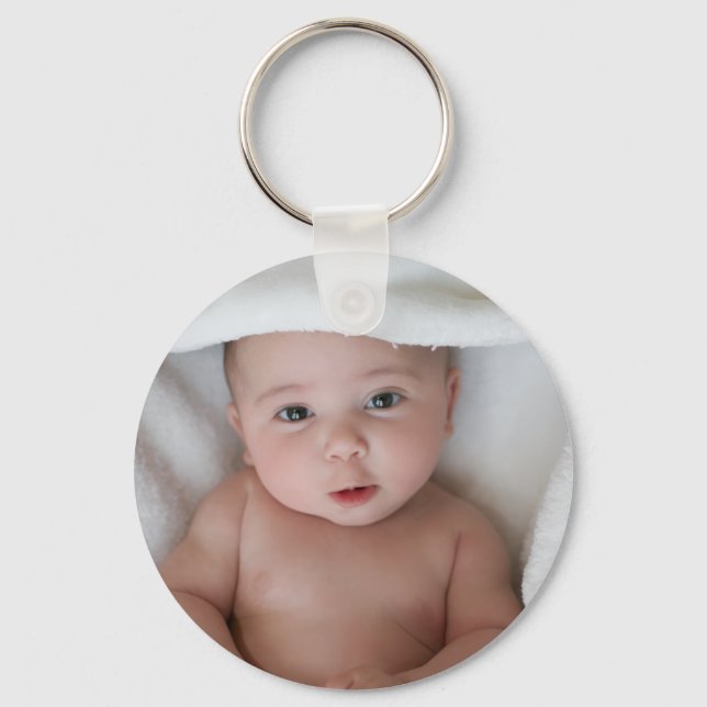 Adorable Baby Photo Round Keychain Nyckelring (Framsida)