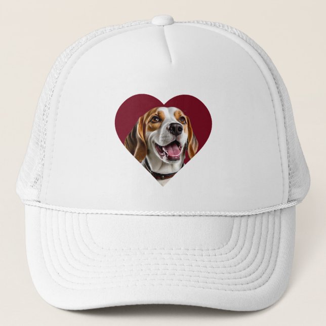 Adorable Beagle in Heart Shape Design Keps (Framsida)