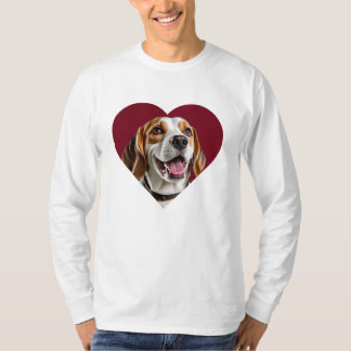 Adorable Beagle in Heart Shape Design T Shirt