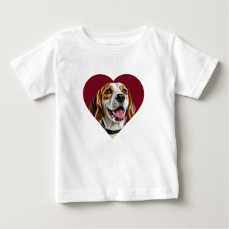 Adorable Beagle in Heart Shape Design T Shirt