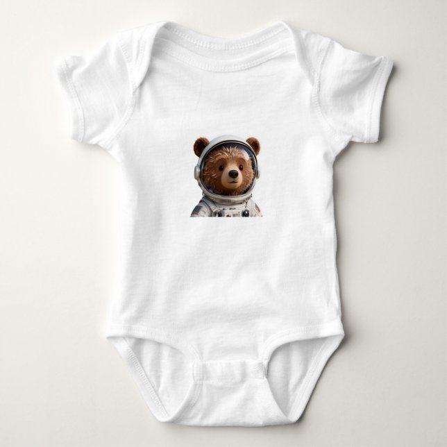 Adorable Bear Astronaut Baby | Space-Themed T Shirt (Framsida)