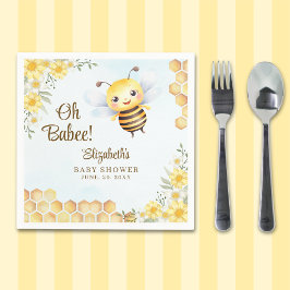 Adorable Bee Baby shower Gender Neutral Pappersservett
