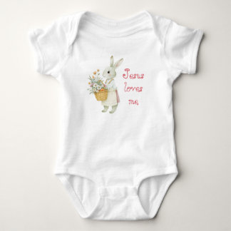 Adorable Bible Pastel Bunny Basket Floral Balloons T Shirt