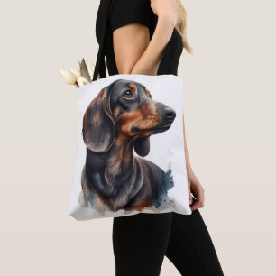 ADORABLE BLACK & BROWN DACHSHUND PUPPY HUND TYGKASSE