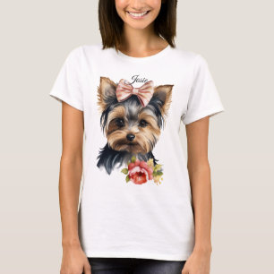 ADORABLE BLACK & TAN YORKSHIRE TERRIER HUND T SHIRT