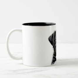 Adorable Black & White Puppy Mug - Perfect Gift Två-Tonad Mugg