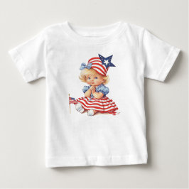 ADORABLE BLONDE HAIRED PATRIOTIC FLICKA T SHIRT