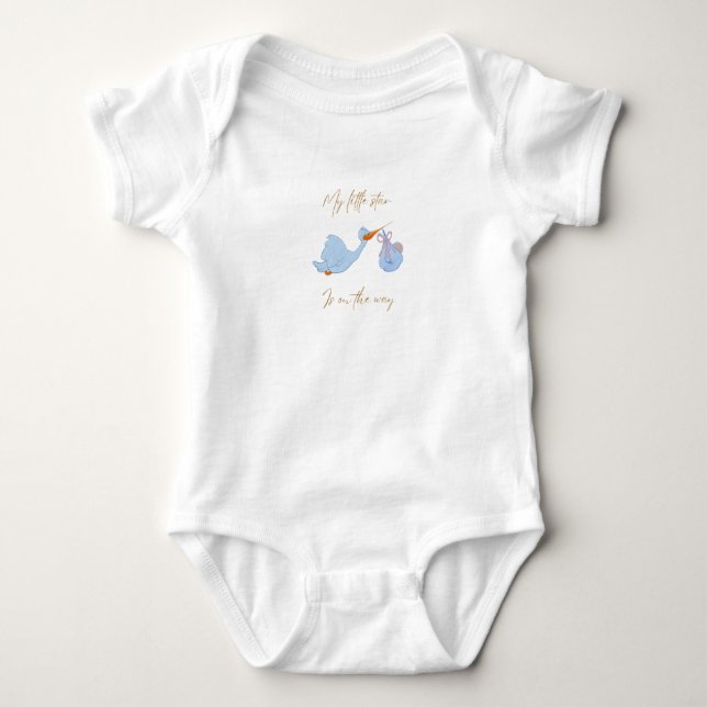Adorable Blue Creature Graphic Baby T-Shirt - Soft (Framsida)