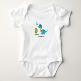 Adorable Blue Dinosaur with Hearts - Cute Brachios T Shirt