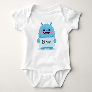 Adorable Blue Monster Baby Romper T Shirt