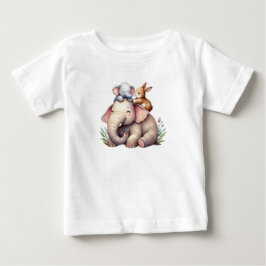 Adorable Boho Shirt for Babies | Elephant & Bunny  T Shirt