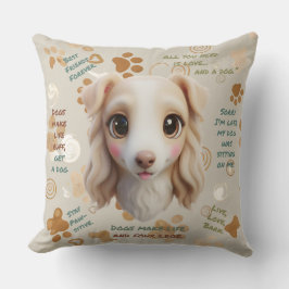 Adorable Borzoi Face Cushion Throw Pillow Kudde