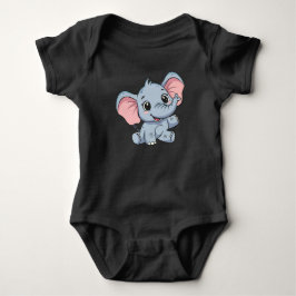 Adorable Cartoon Baby Elephant Baby Bodysuit T Shirt
