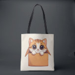 Adorable Cartoon Kitten With Big Eyes Tygkasse<br><div class="desc">Adorable cartoon kitten with large expressive eyes peeks from a small box,  conveying curiosity,  innocence and warmth for children’s projects,  pet themes,  social media and editorial use.</div>