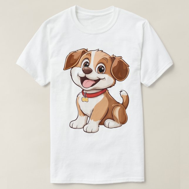 Adorable Cartoon Puppy T Shirt (Design framsida)