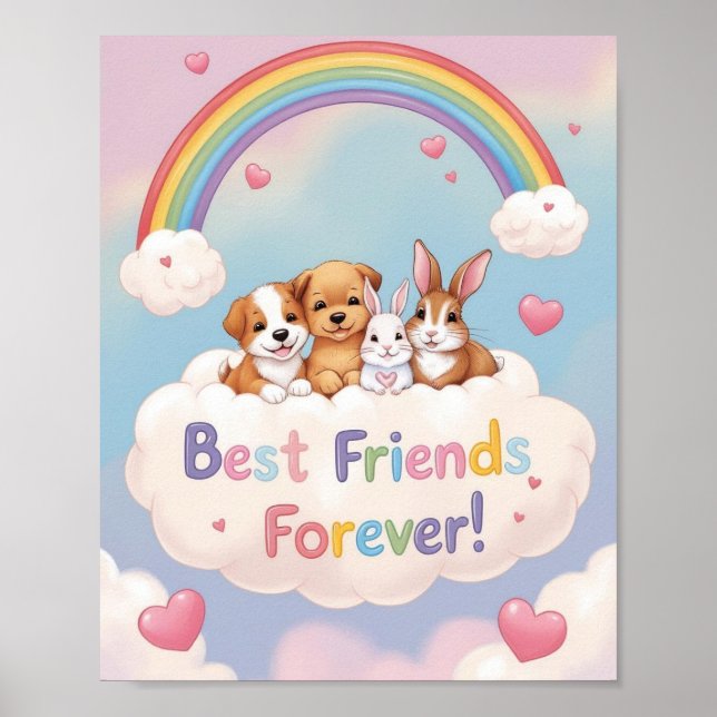 Adorable Cat Best Friends Forever Poster (Framsidan)