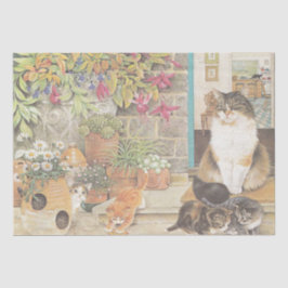 ADORABLE CAT PAINTED TISSUE PAPER