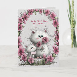 Adorable Cats Apology Greeting Card Kort