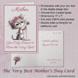 Adorable Cats Best Mother's Day Greeting Card Kort