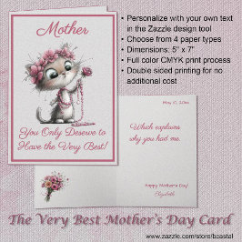 Adorable Cats Best Mother's Day Greeting Card Kort