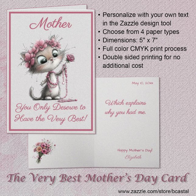 Adorable Cats Best Mother's Day Greeting Card Kort (Skapare uppladdad)